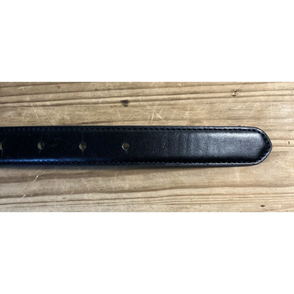 Unbranded Partial Leather Belt Black Kids Size XS/S 4-7 Length 29” Silver Buckle